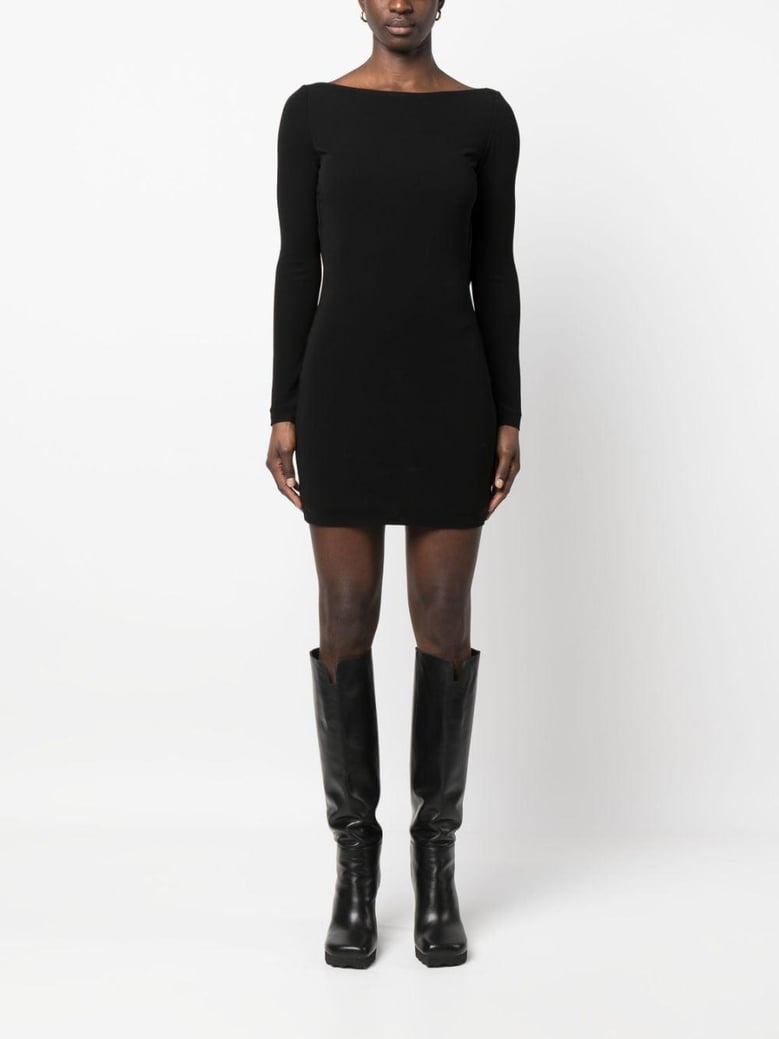 black viscose mini dress by Selfnex