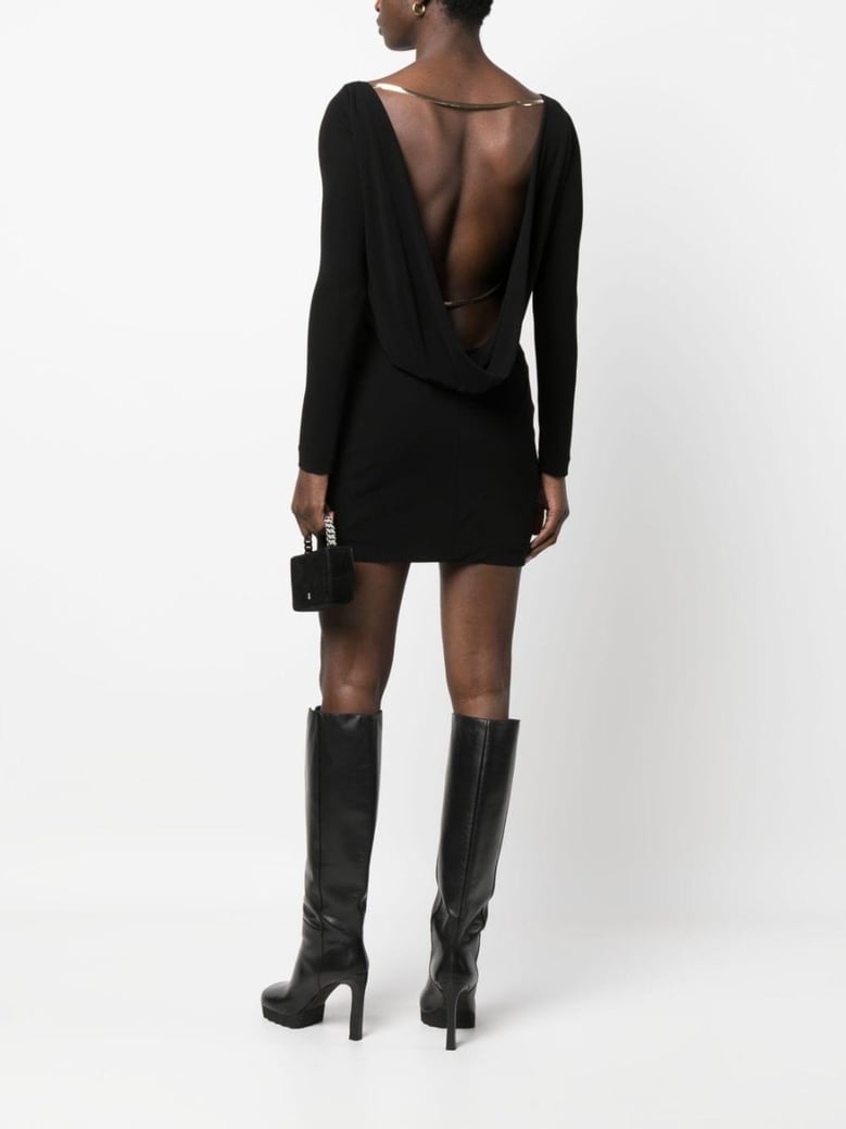 black viscose mini dress by Selfnex