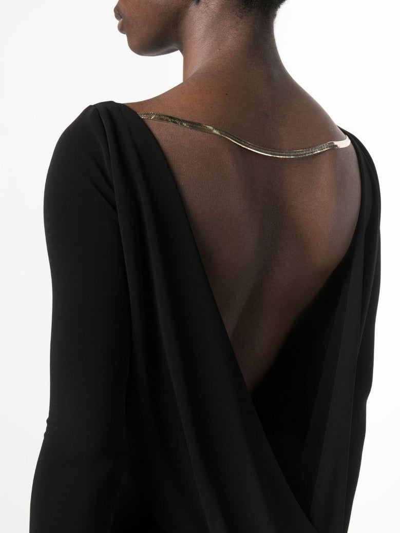 black viscose mini dress by Selfnex