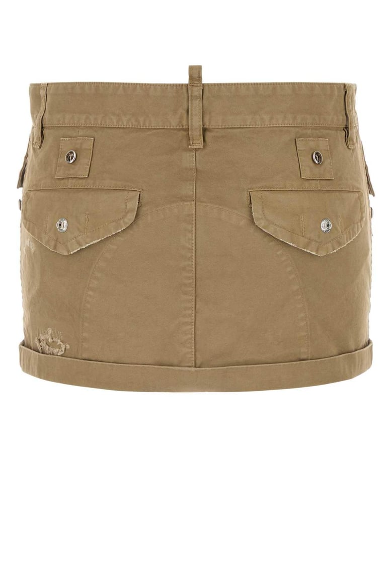 khaki canvas mini skirt by Selfnex