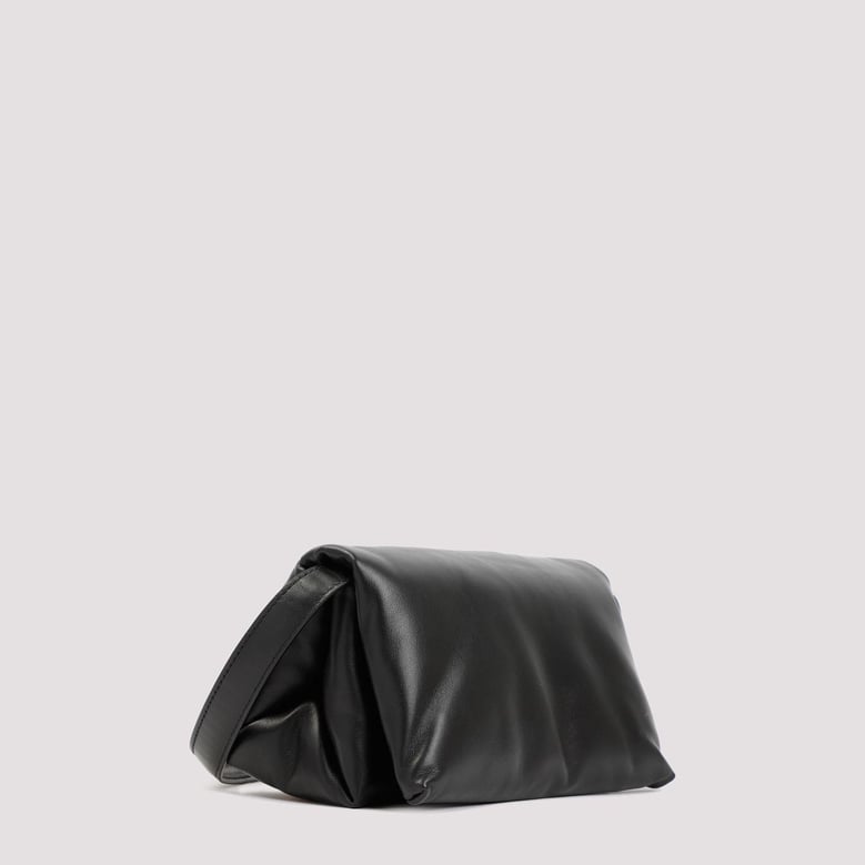 black leather prisma shoulder bag by Selfnex