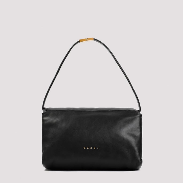 black leather shoulder bag by Selfnex