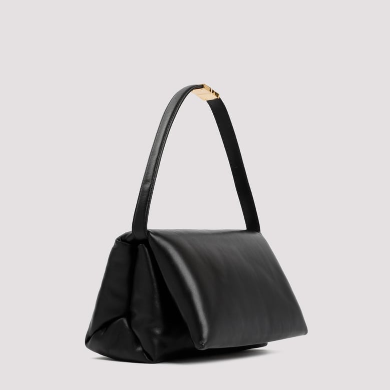 black leather shoulder bag by Selfnex