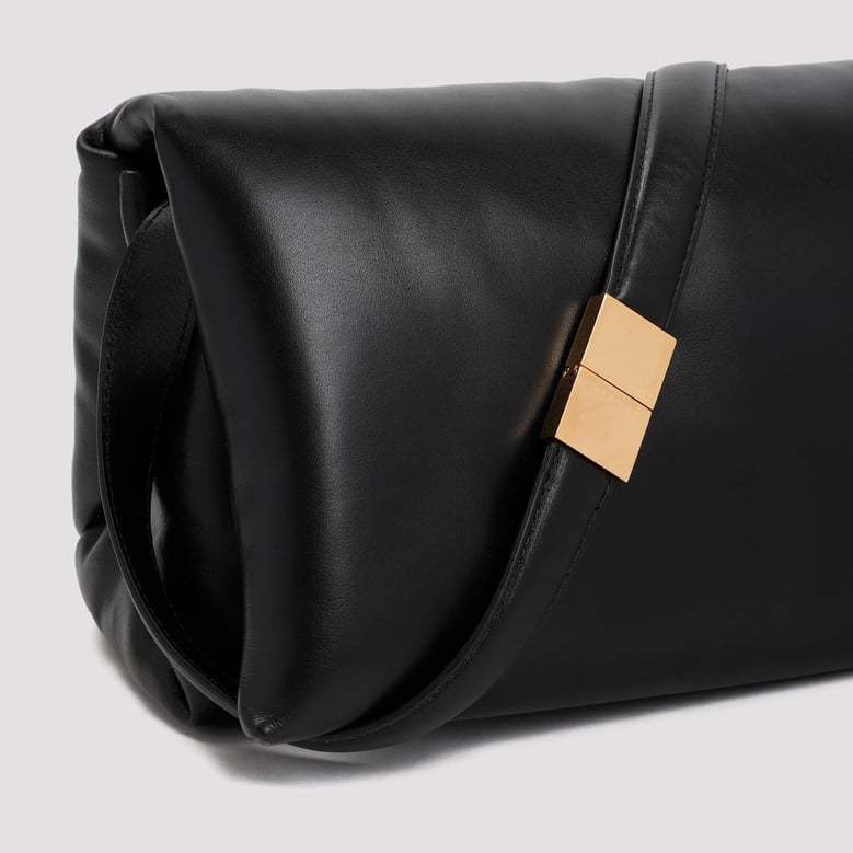 black leather shoulder bag by Selfnex