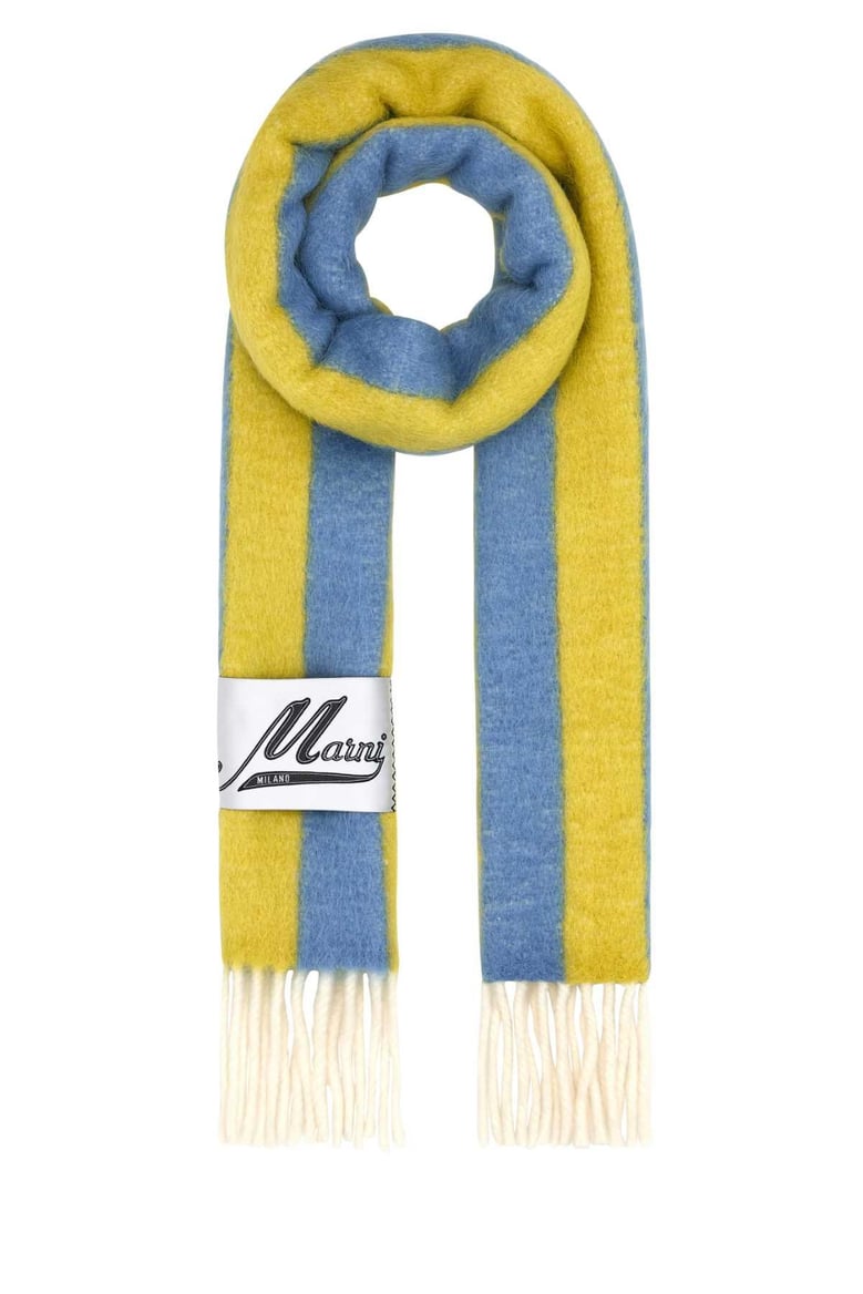 embroidered wool blend scarf by Selfnex