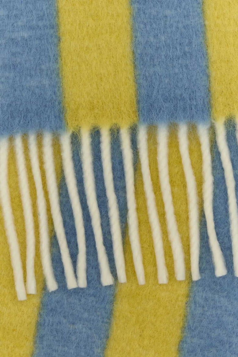embroidered wool blend scarf by Selfnex