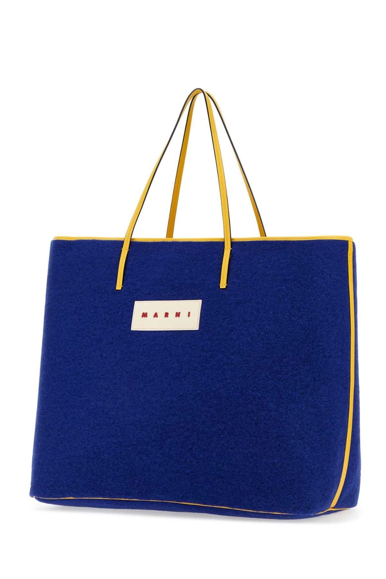 blue felt medium janus shopping bag by Selfnex