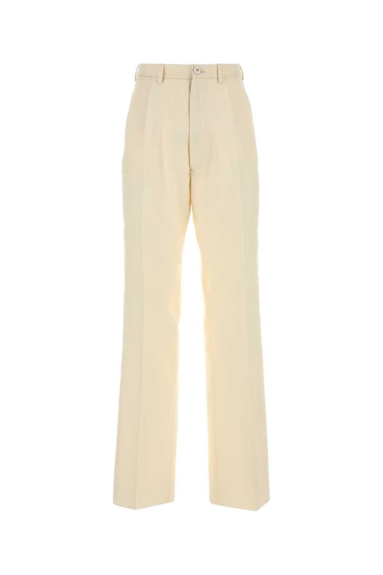 cream mohair blend pant by Selfnex