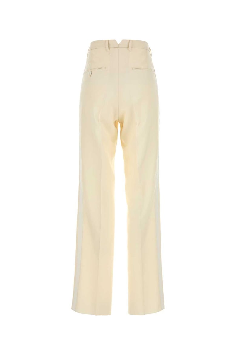 cream mohair blend pant by Selfnex