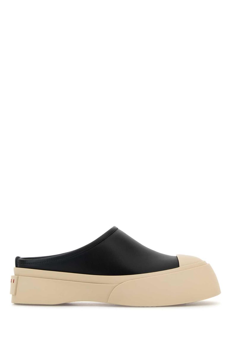 black leather pablo slippers by Selfnex
