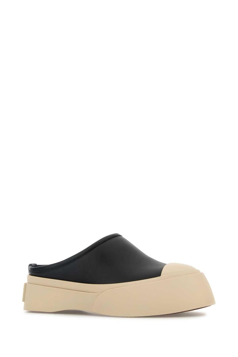 black leather pablo slippers by Selfnex