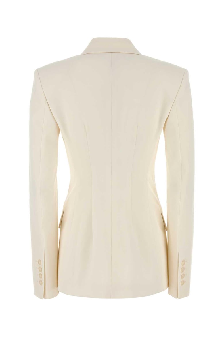 ivory stretch gabardine blazer by Selfnex