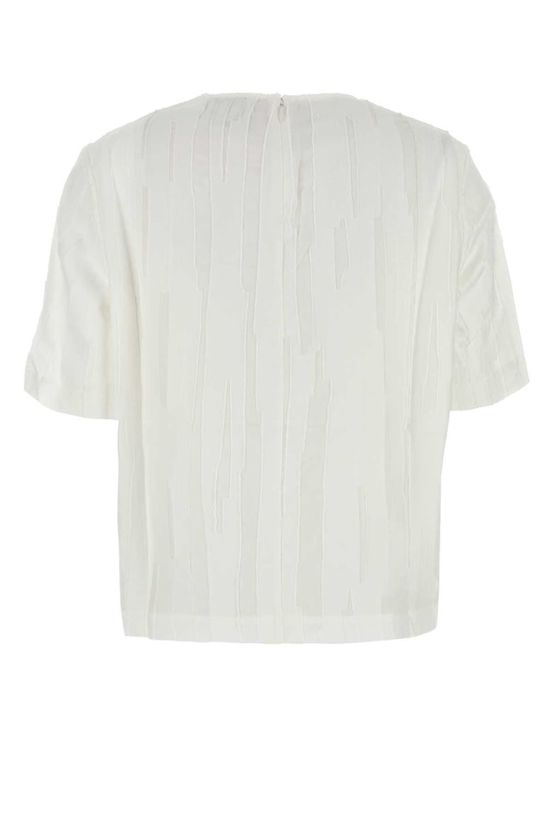 white silk blend toba t-shirt by Selfnex