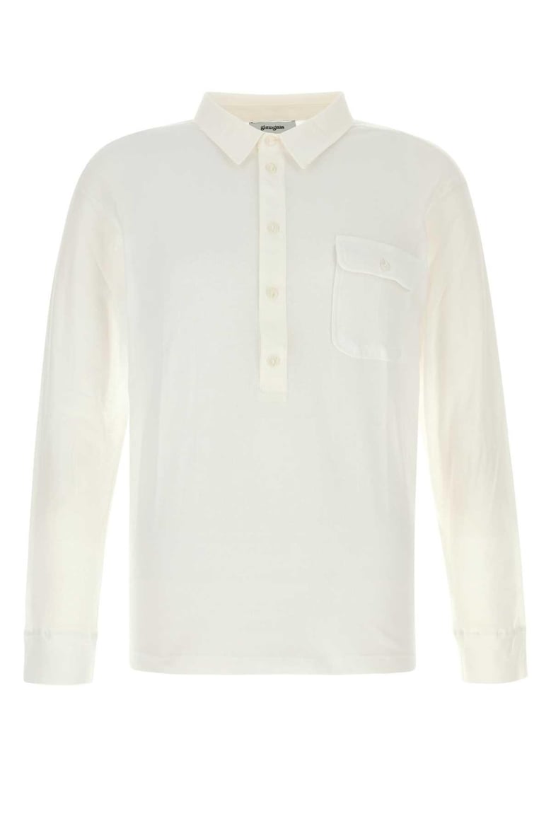 white cotton tristan polo shirt by Selfnex
