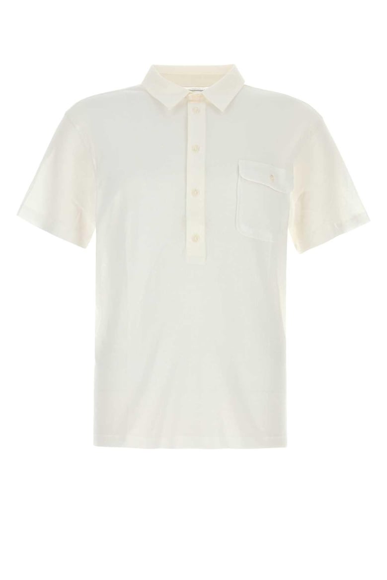 white cotton tristan polo shirt by Selfnex