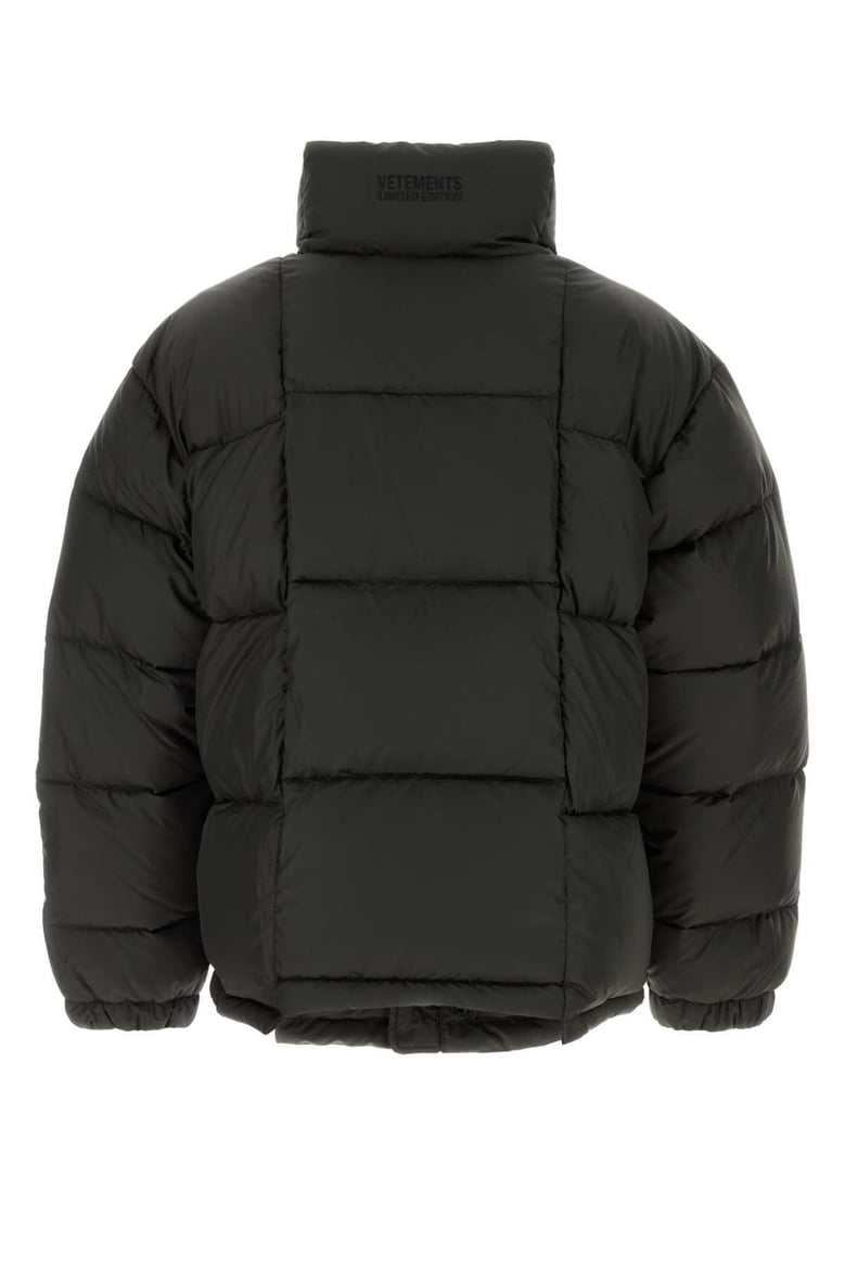 dark brown polyester down jacket by Selfnex