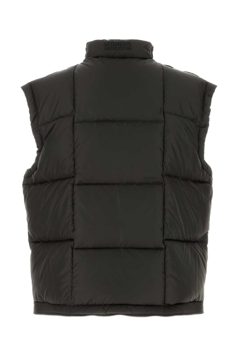 dark brown polyester down jacket by Selfnex