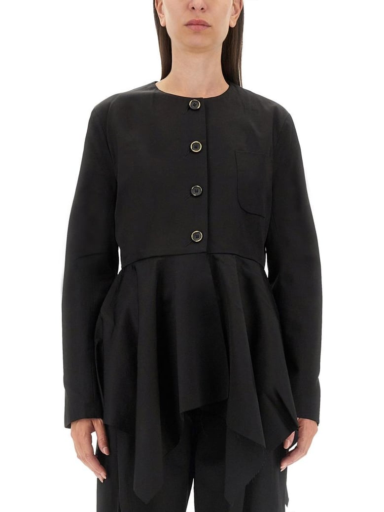 black viscose blend koney jacket by Selfnex