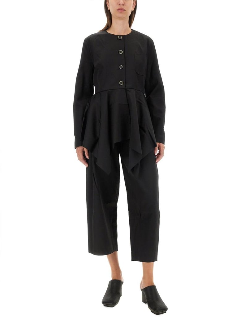 black viscose blend koney jacket by Selfnex