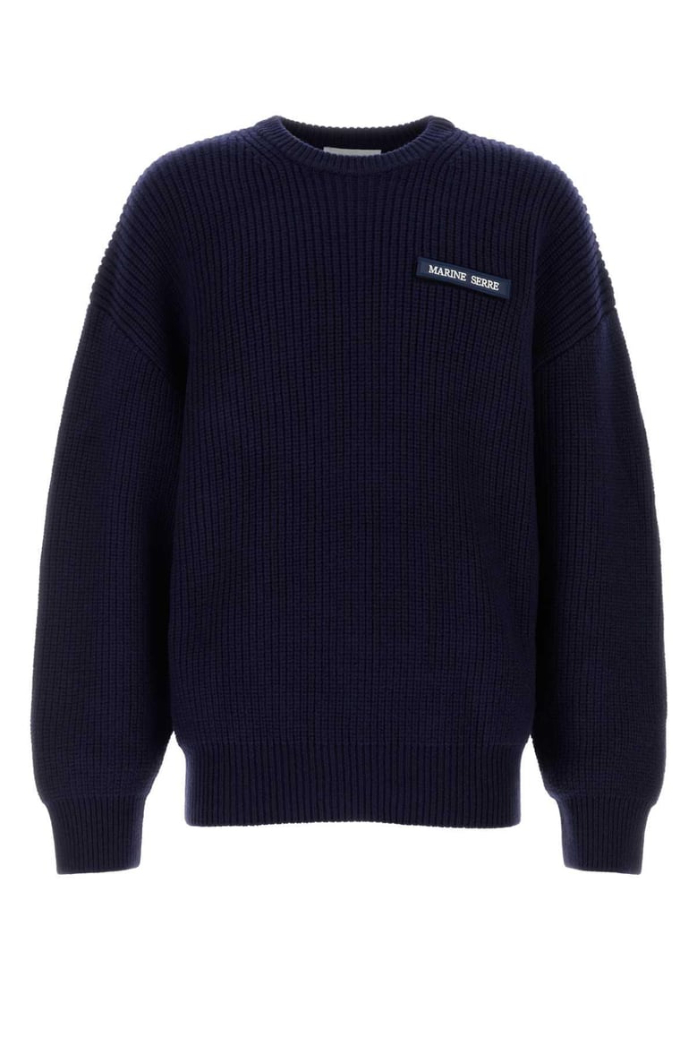 navy blue wool sweater by Selfnex