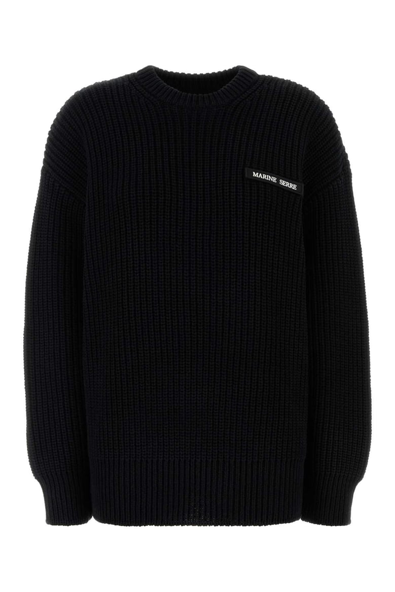 black cotton oversize sweater by Selfnex