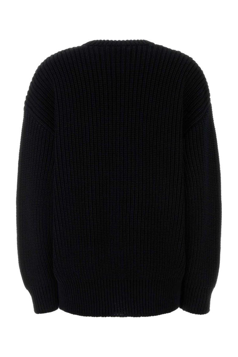 black cotton oversize sweater by Selfnex
