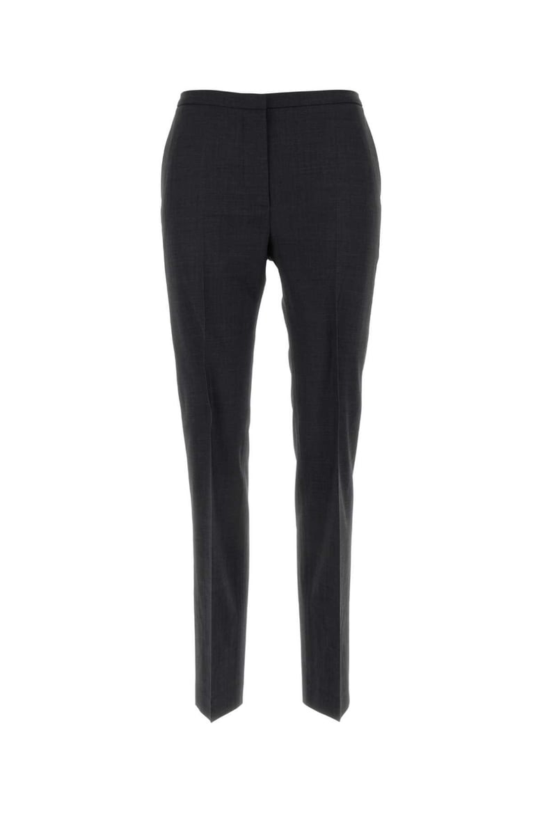 dark grey stretch polyester blend pant by Selfnex