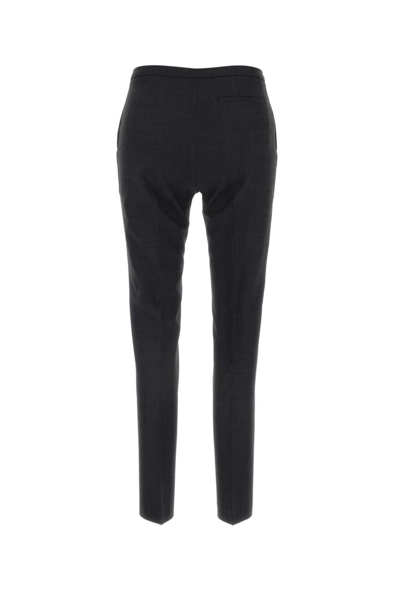 dark grey stretch polyester blend pant by Selfnex