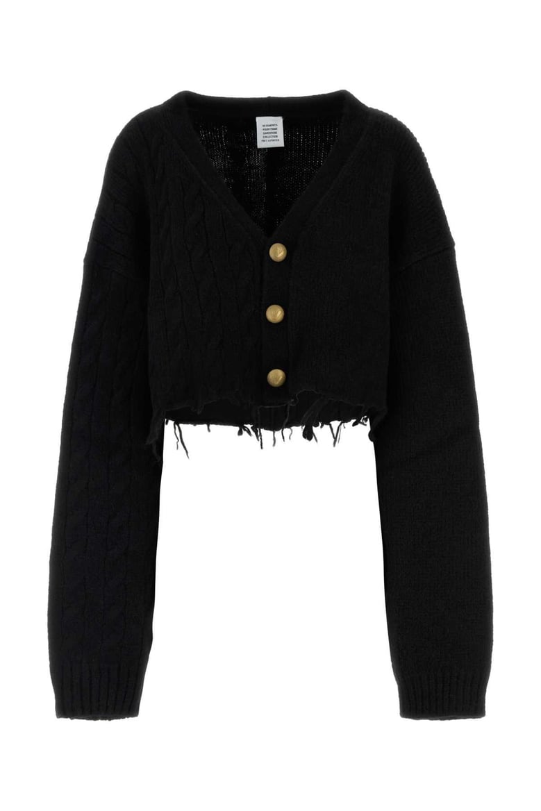 black alpaca blend cardigan by Selfnex