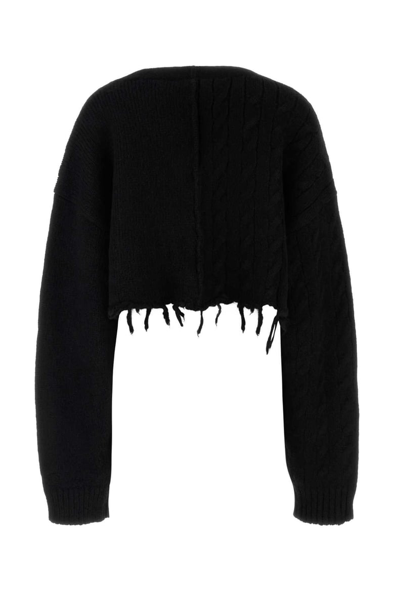 black alpaca blend cardigan by Selfnex