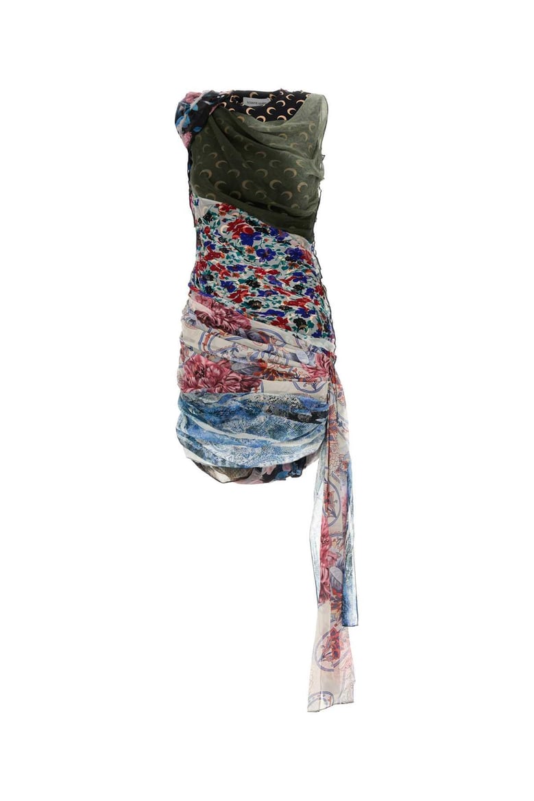 printed stretch nylon mini dress by Selfnex