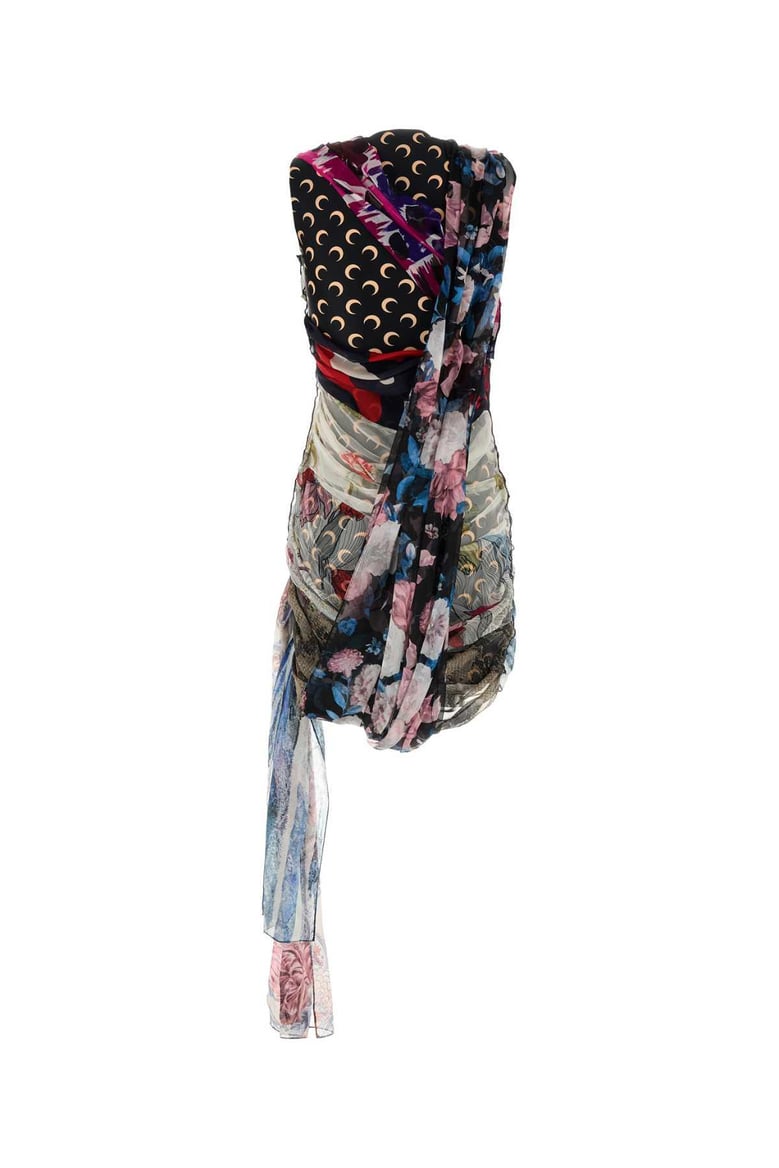 printed stretch nylon mini dress by Selfnex