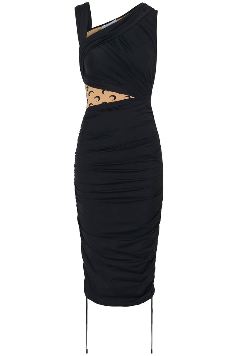 black stretch nylon dress by Selfnex