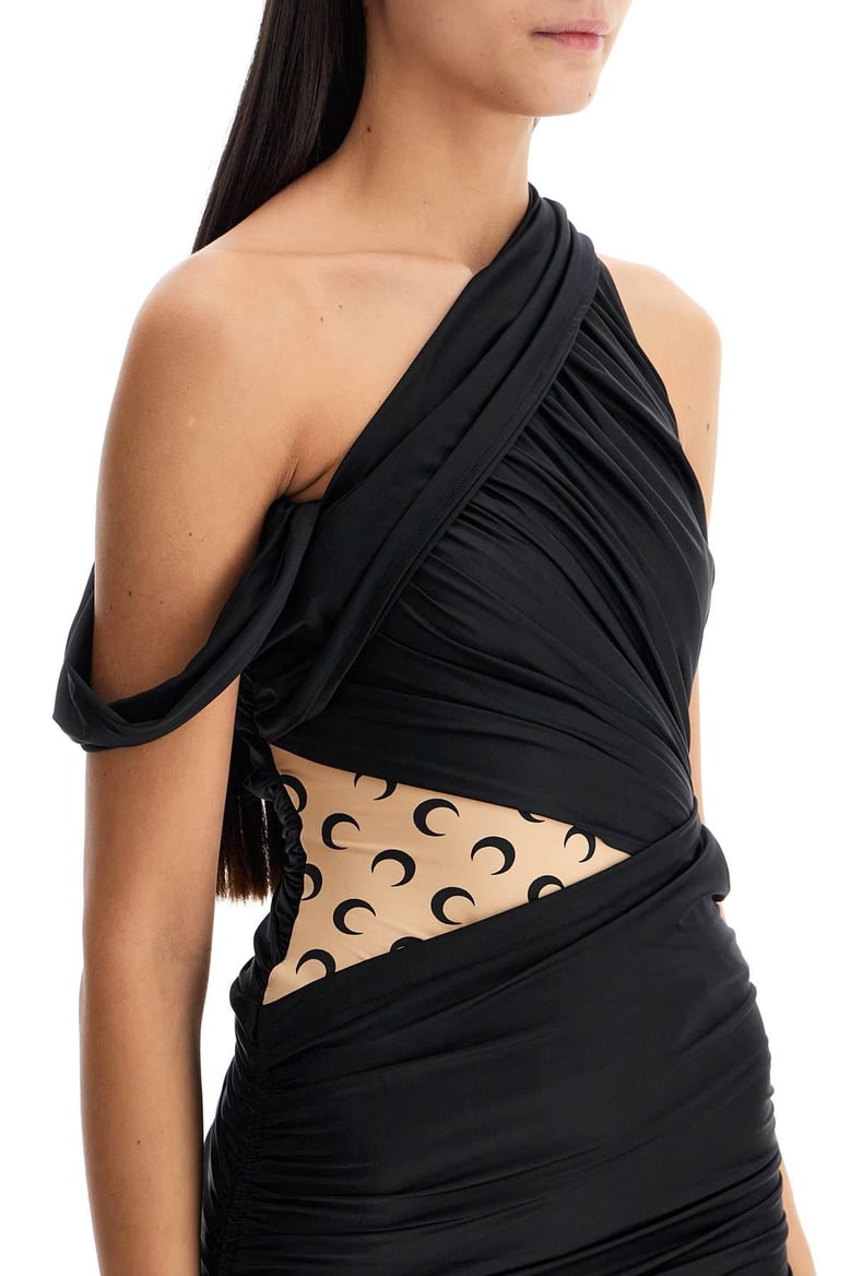 black stretch nylon dress by Selfnex