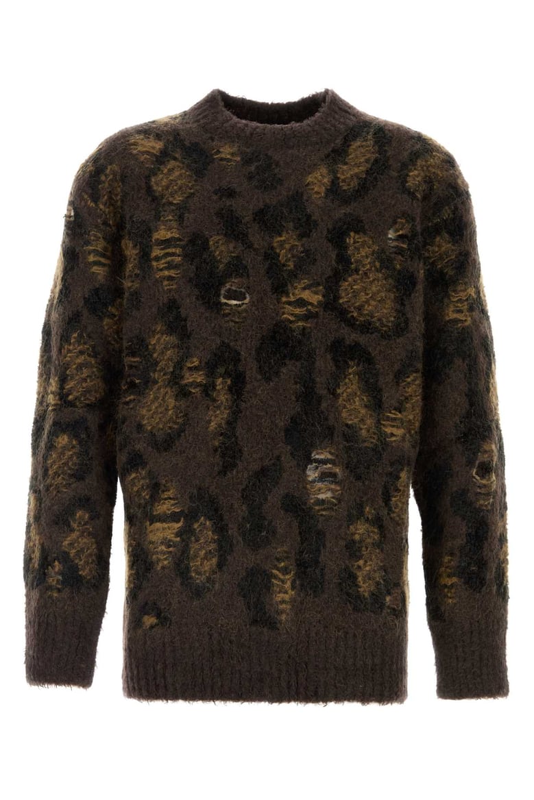 embroidered wool blend sweater by Selfnex