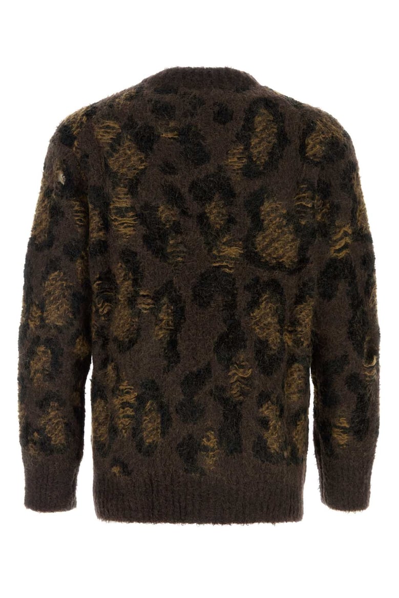 embroidered wool blend sweater by Selfnex