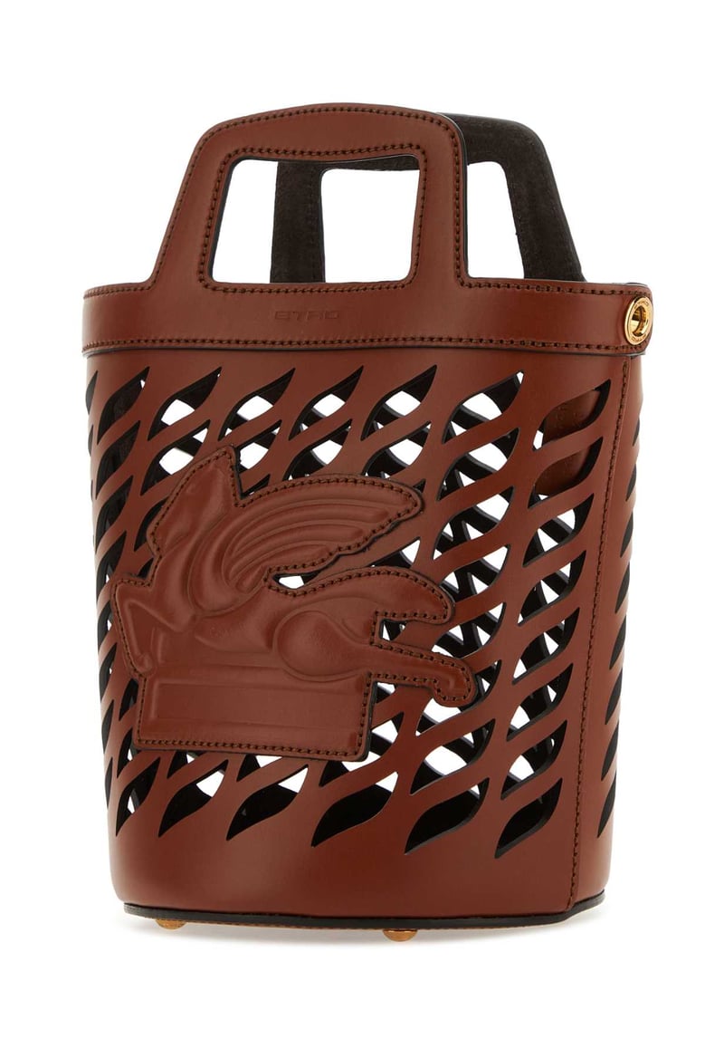 caramel leather bucket bag by Selfnex