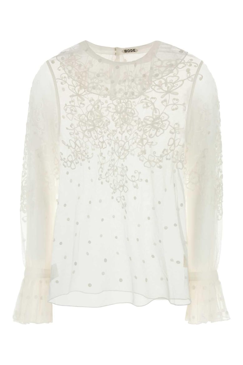 white mesh middlemist blouse by Selfnex