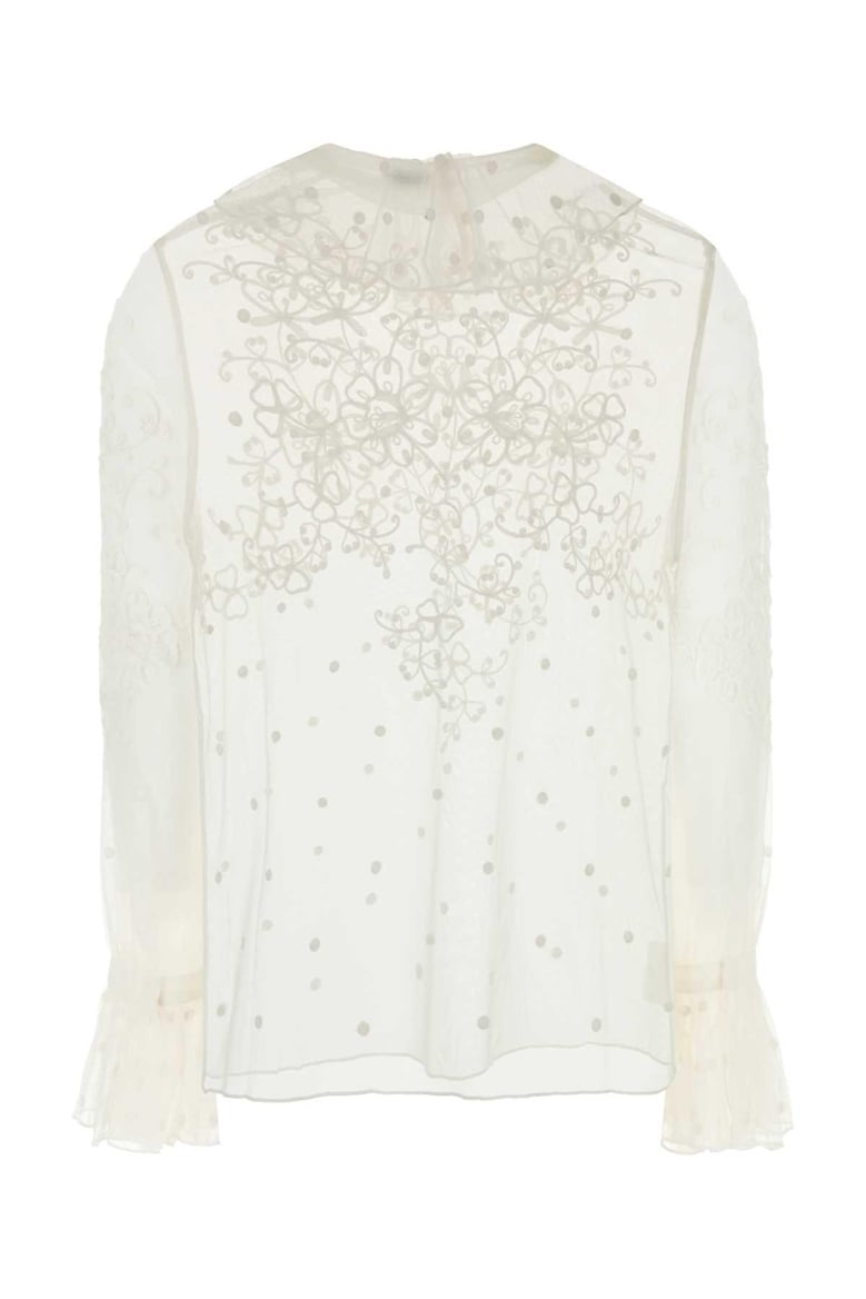 white mesh middlemist blouse by Selfnex