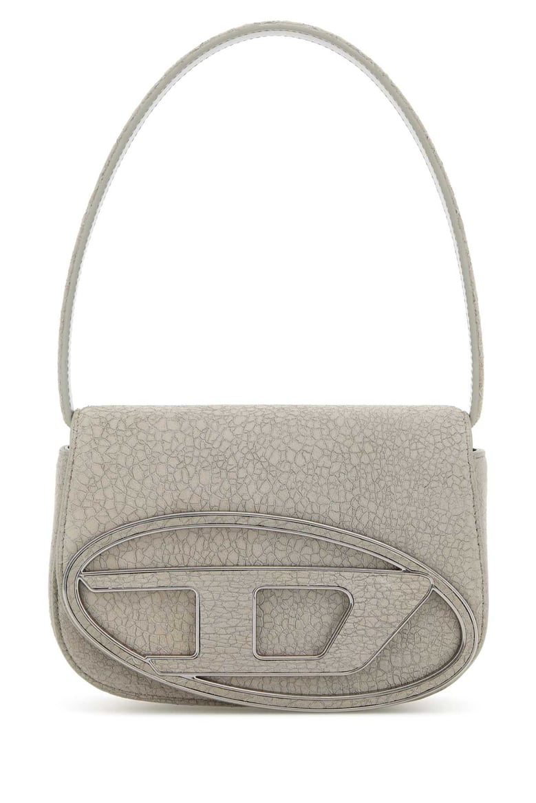 light grey leather 1dr shoulder bag by Selfnex