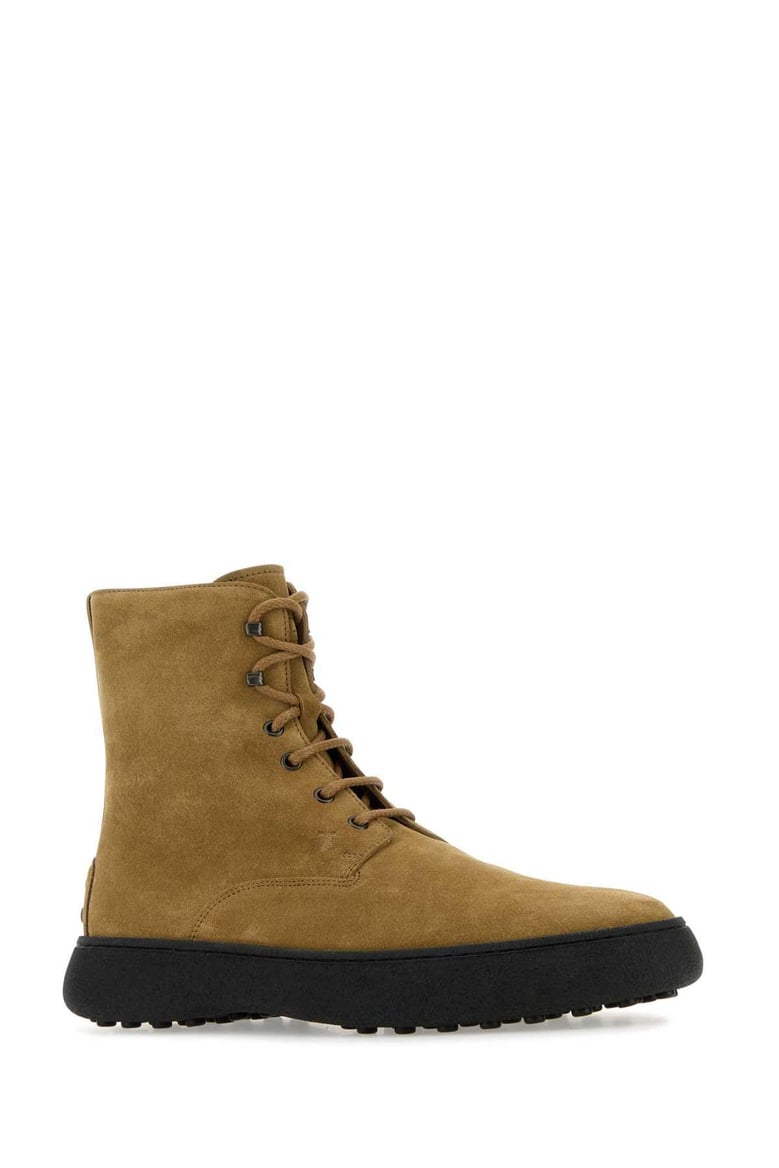 camel suede ankle boots by Selfnex