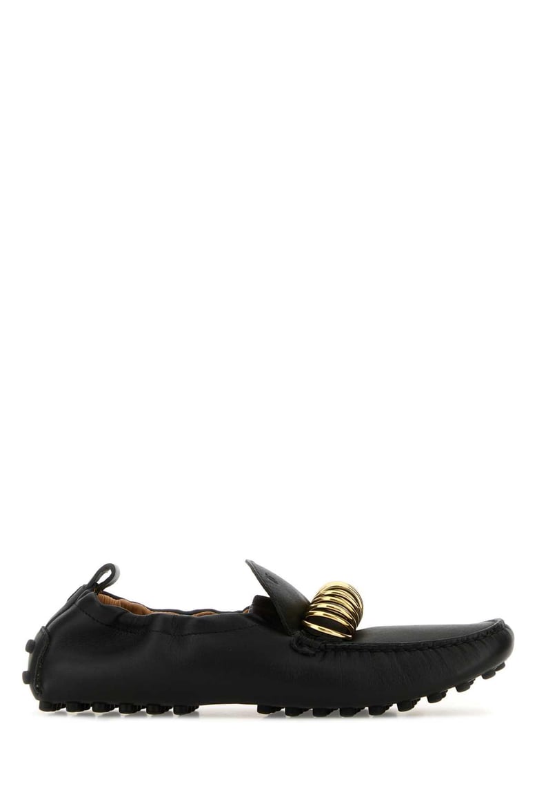 black leather loafers by Selfnex