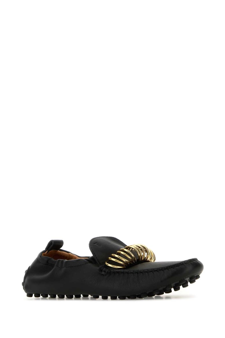 black leather loafers by Selfnex