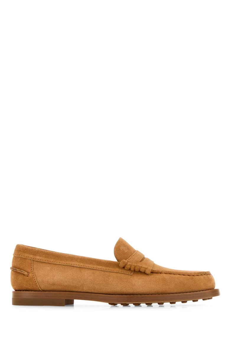 camel suede loafers by Selfnex
