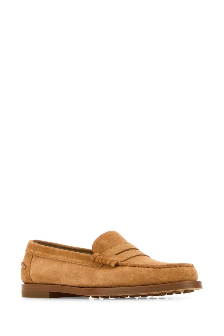 camel suede loafers by Selfnex