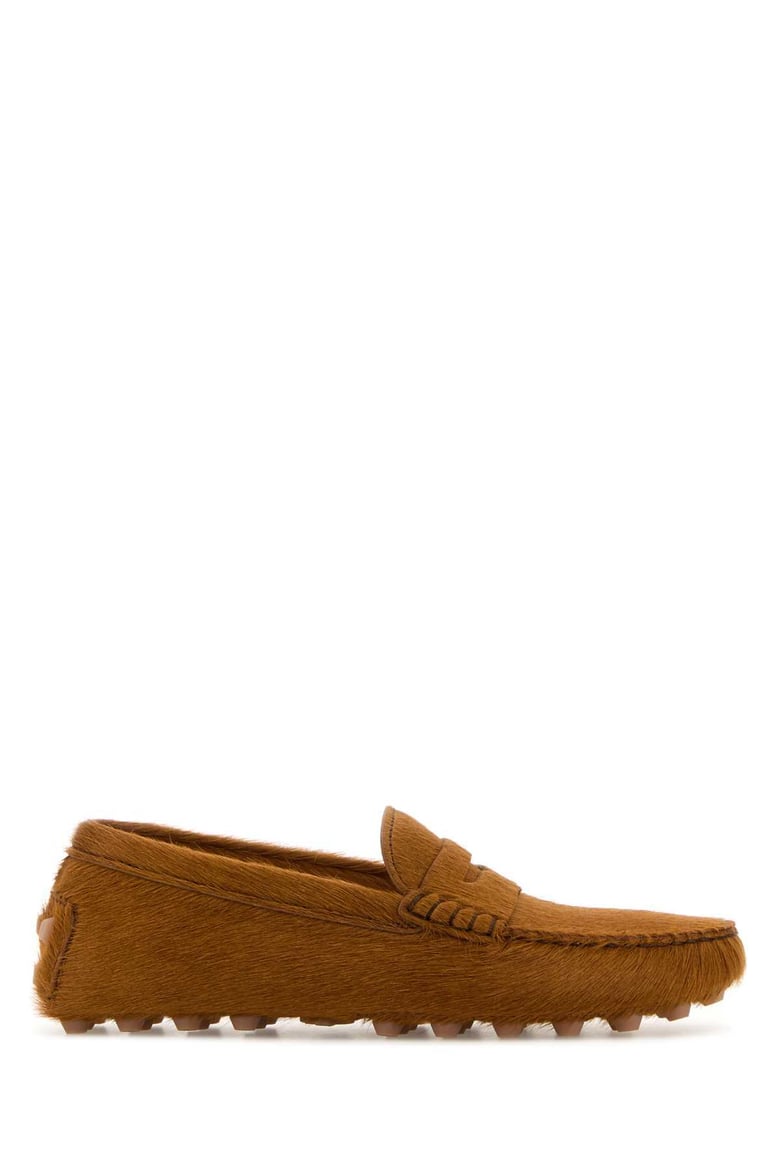 caramel calf hair loafers by Selfnex