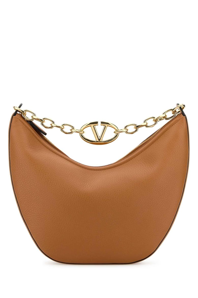 camel leather medium hobo vlogo moon handbag by Selfnex