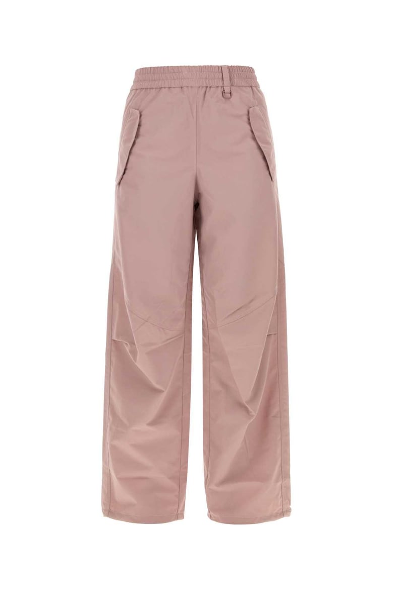 powder pink nylon pant by Selfnex