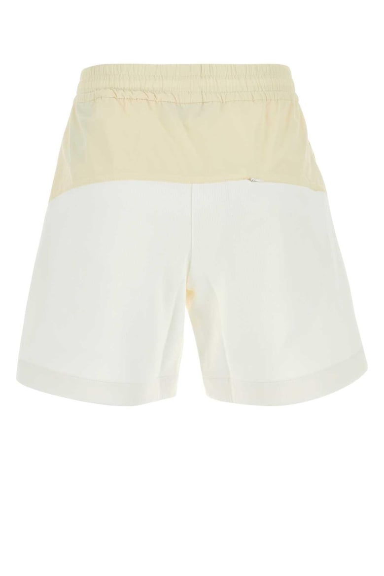 two-tone stretch cotton blend and nylon shorts by Selfnex