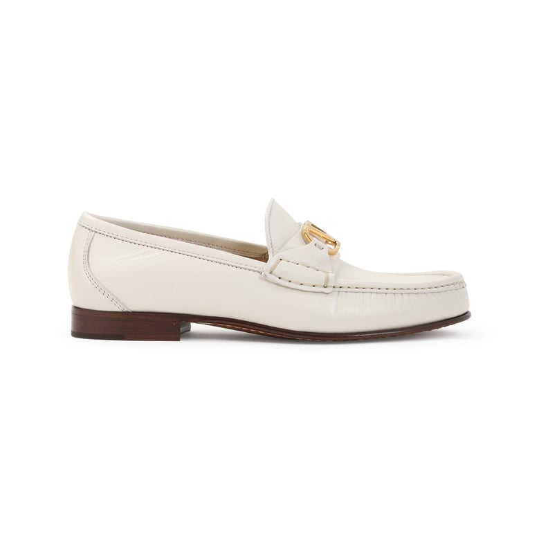 ivory leather vlogo loafers by Selfnex
